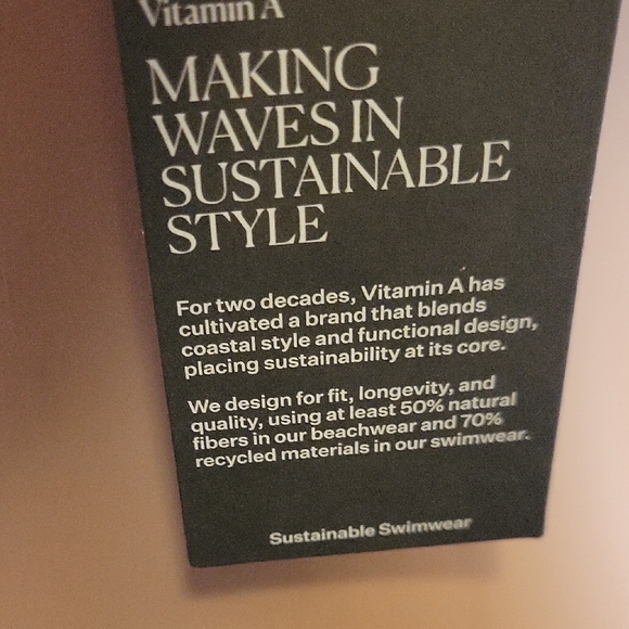 Vitamin A Sustainable Swimwear Orange and Blue Halter Bikini Top Size XS - Picture 14 of 16